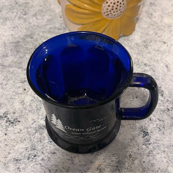 Cobalt blue eight panel promotional coffee mug vintage made in USA - Picture 2 of 8